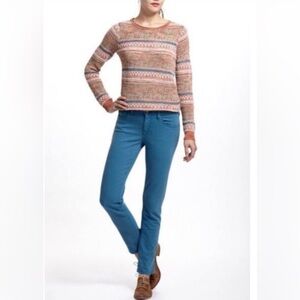 PILCRO AND THE LETTERPRESS - STET SKINNY STRAIGHT LEG JEAN BLUE/ BLEU. SIZE 26